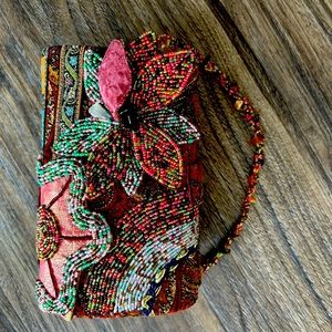 Multi colour beaded purse excellent condition